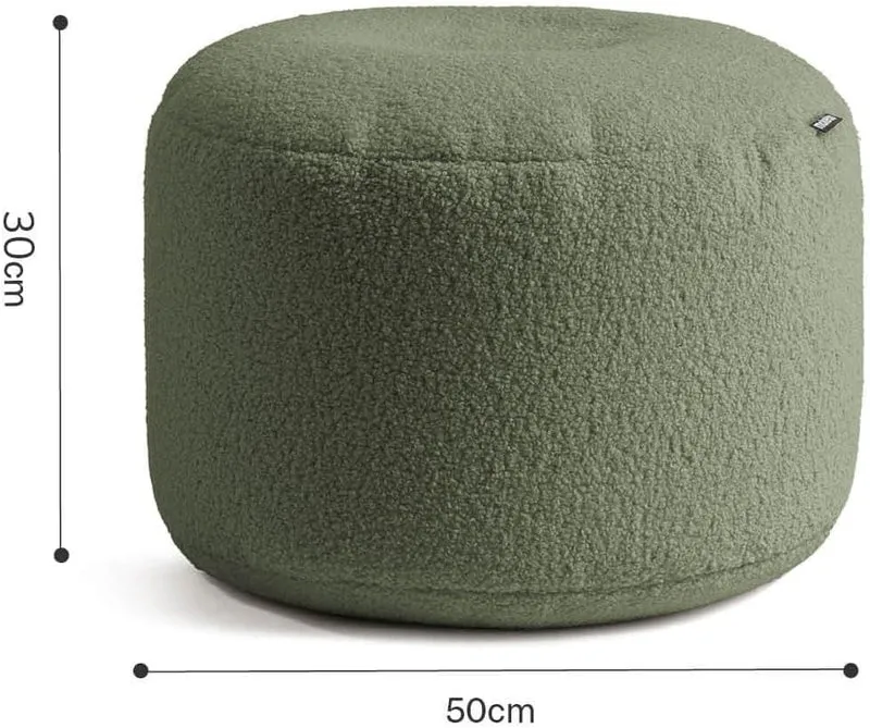mokebo Pouf Bouclé 'Mochi' Hocker Sitzpouf Sitzkissen Made in Germany grün 30x50 cm Boucléstoff in F