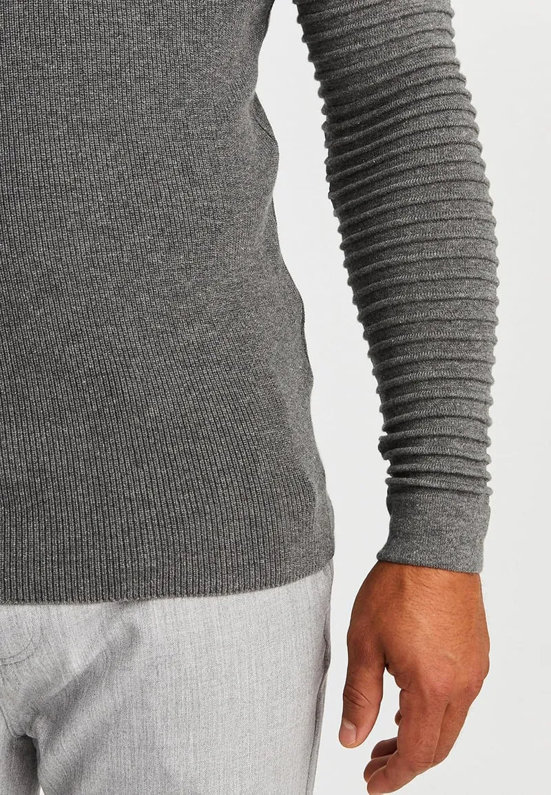 LEIF NELSON Herren Strickpullover Basic Rundhals Crew Neck Sweatshirt Langarm Sweater Feinstrick LN2