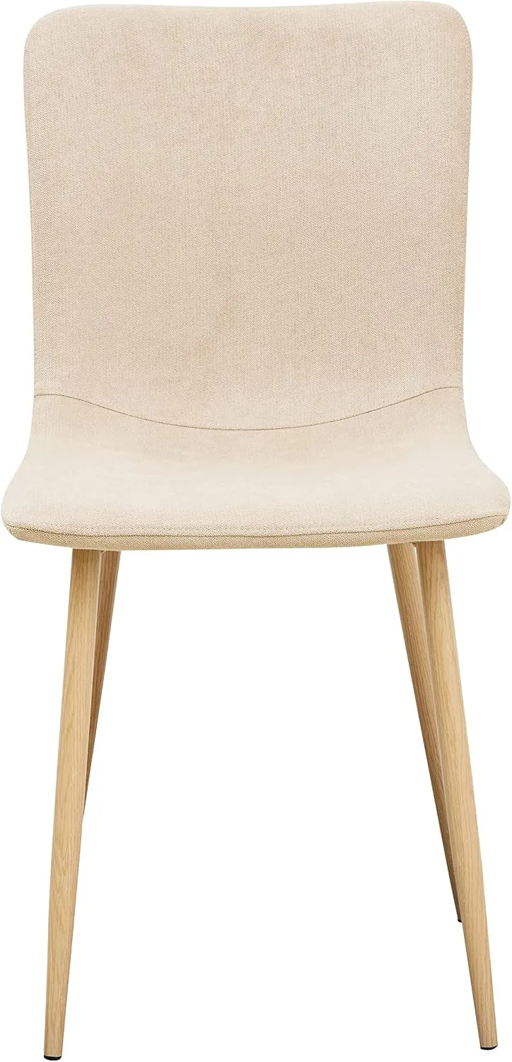 FurnitureR Esszimmerstühle 4er Set Beige Stoff Skandinavische Küchenstühle für Esszimmer Empfang Hom