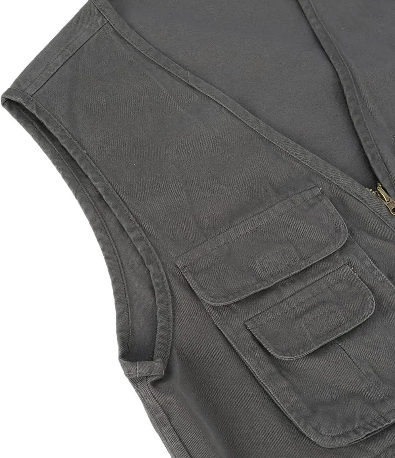 YOUTHUP Anglerweste Herren Outdoor Weste Multi-Tasche Ärmellose Jagd Herrenwesten Leicht Safari Wand
