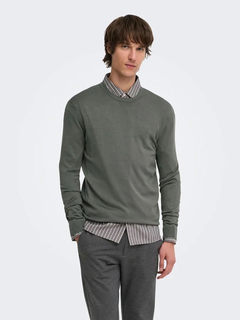 Only & Sons Male Strickpullover ONSWYLER Pullover XS Beluga, XS Beluga