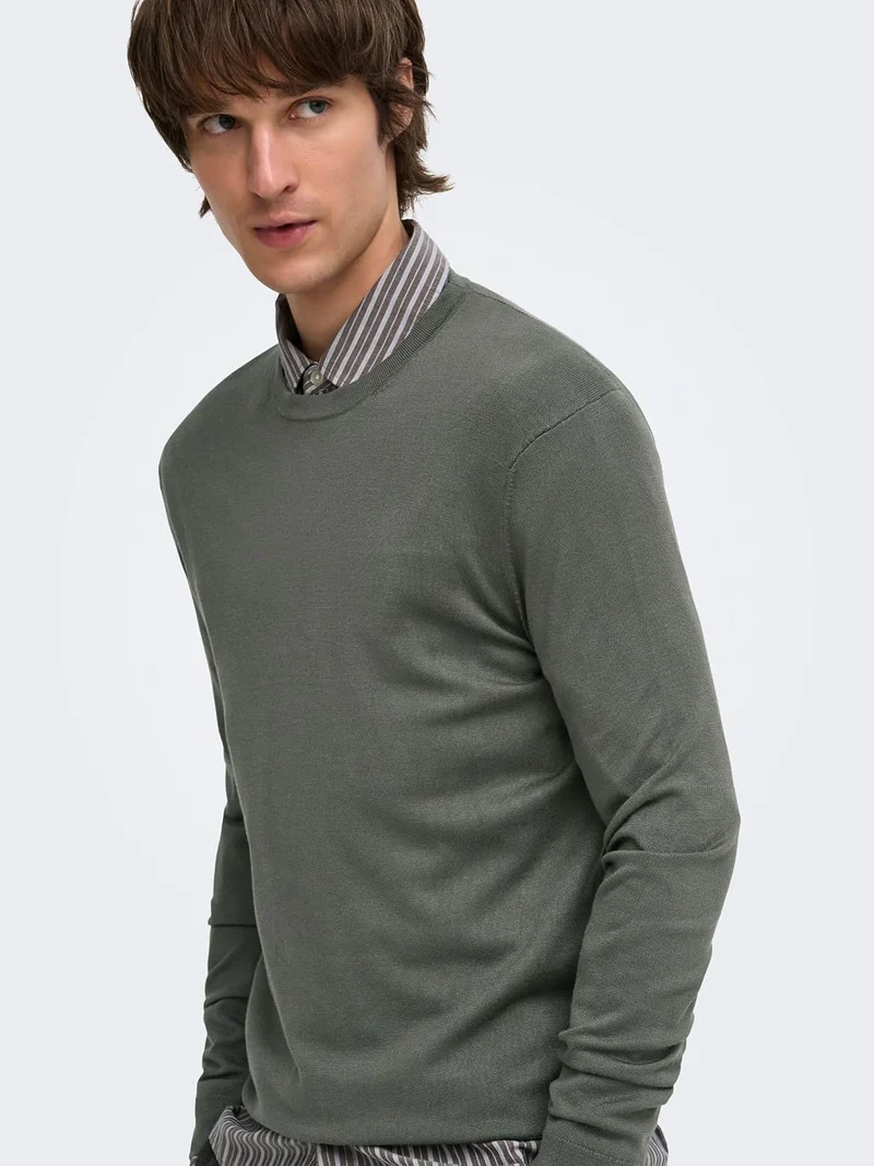 Only & Sons Male Strickpullover ONSWYLER Pullover XS Beluga, XS Beluga
