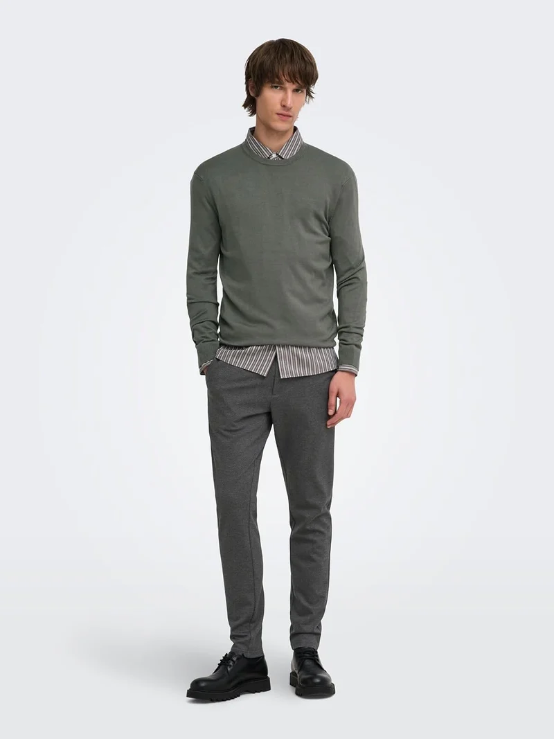 Only & Sons Male Strickpullover ONSWYLER Pullover XS Beluga, XS Beluga