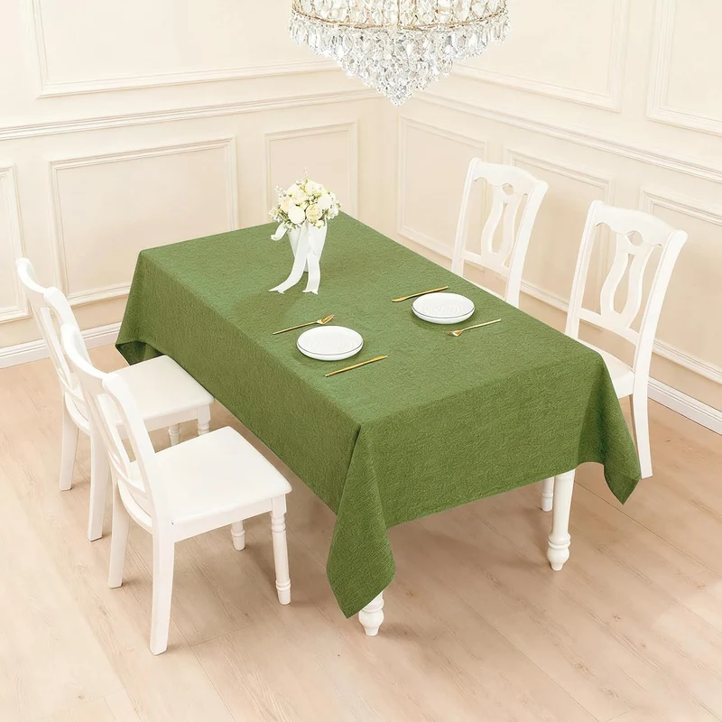 Tischdecke Abwaschbar Avocado 140 x 180 cm Leinenoptik Wasserdicht Avocado 180 x 140 cm (Rechteckig)