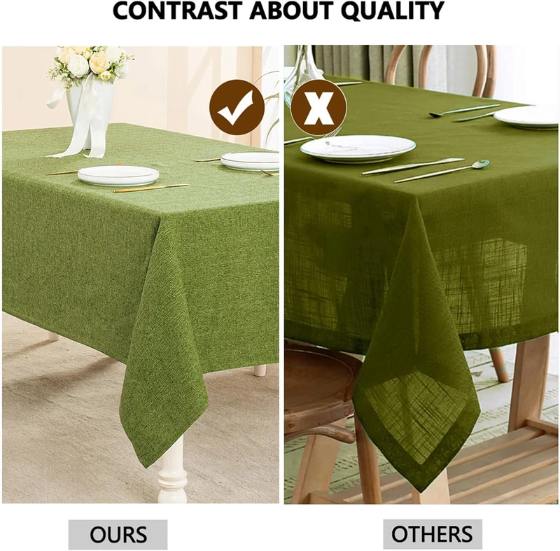 Tischdecke Abwaschbar Avocado 140 x 180 cm Leinenoptik Wasserdicht Avocado 180 x 140 cm (Rechteckig)