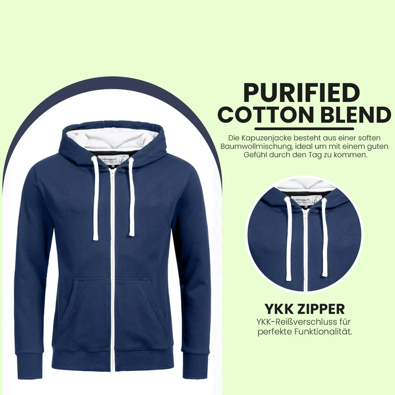 Herren Hoody | Faire Löhne | Purified Cotton Blend | div. Farben L Blau, L Blau