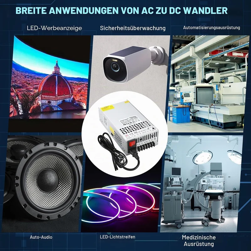 Upgrade 24V 50A 1200W Schaltnetzteil, 24V Universal geregelter Netzteil AC110V / 220V (SMPS) LED Tra