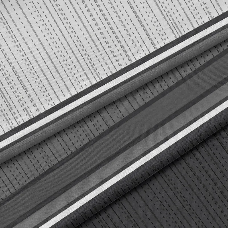 LARAWELL Bettwäsche 135x200 Baumwolle Ganzjahres Bettwäsche-Sets grau schwarz gestreift Premium Grau