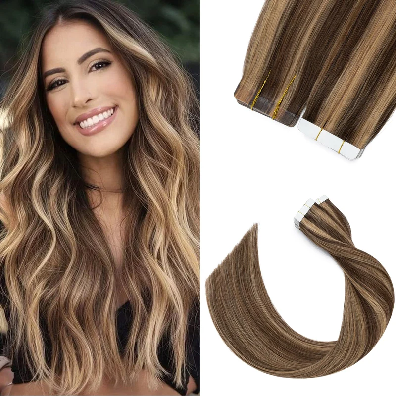 Silk-co Tape in Extensions Echthaar 20stk, Tape Extensions Echthaar, Remy Haarextensions Tape in Haa
