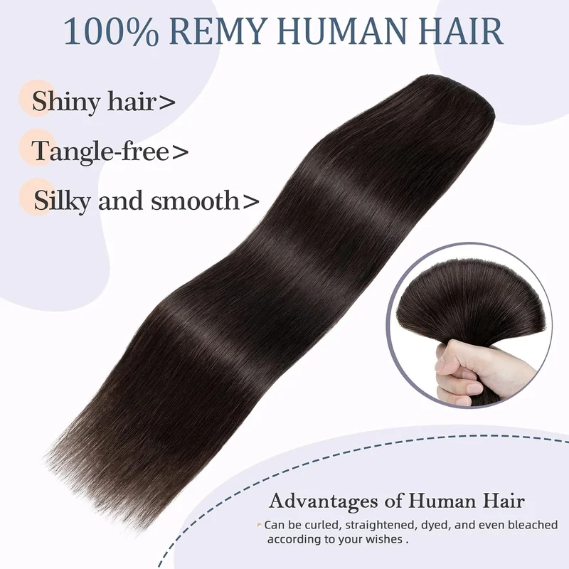 Silk-co Clip in Extensions Echthaar Haarteile Echthaar 1Pc 5 Clips Extensions Clip in Weich Natürlic