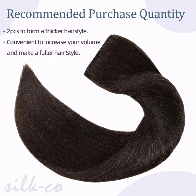 Silk-co Clip in Extensions Echthaar Haarteile Echthaar 1Pc 5 Clips Extensions Clip in Weich Natürlic