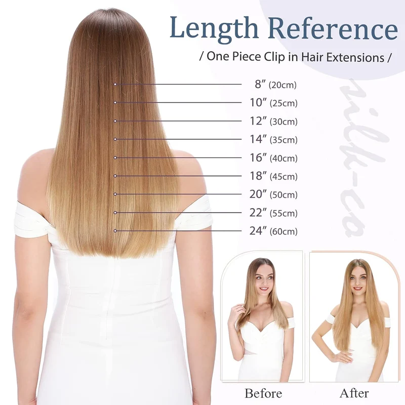 Silk-co Clip in Extensions Echthaar Haarteile Echthaar 1Pc 5 Clips Extensions Clip in Weich Natürlic