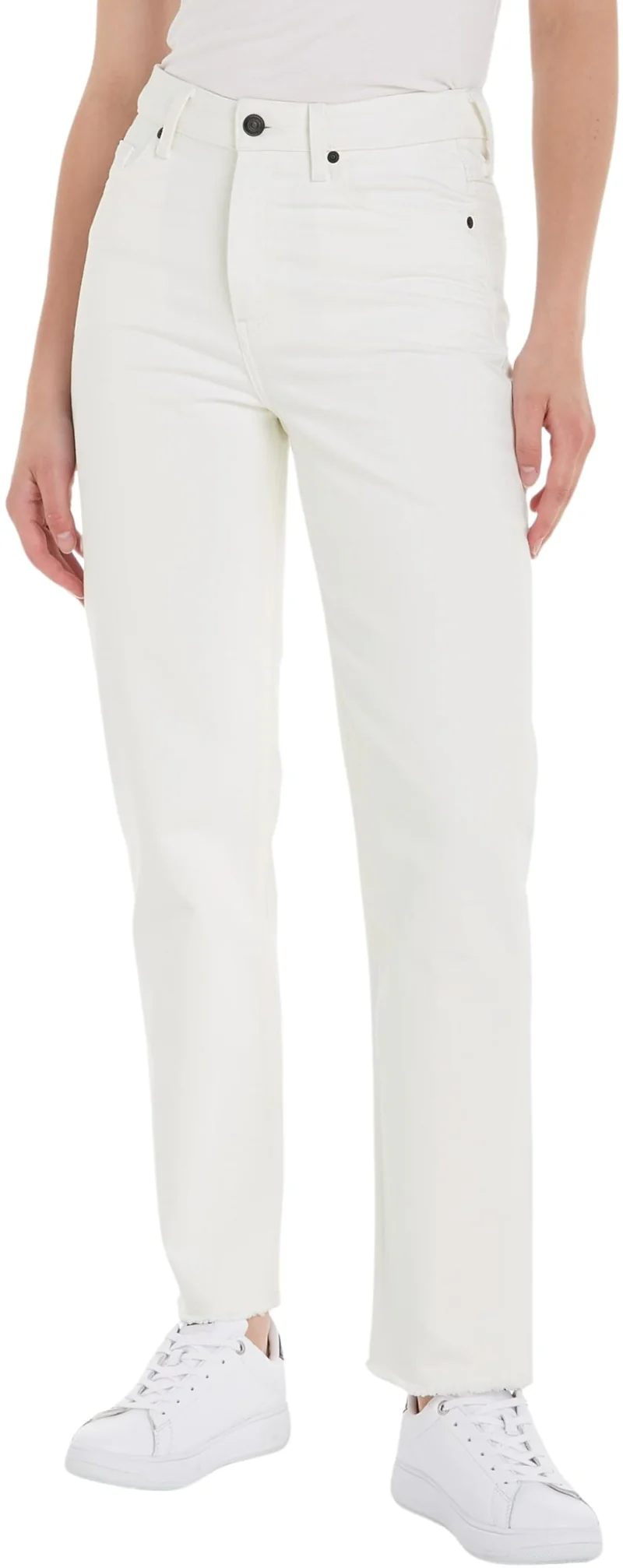 Tommy Hilfiger Damen Jeans Classic Straight Fit 30W / 30L Weiss (Ecru), 30W / 30L Weiss (Ecru)