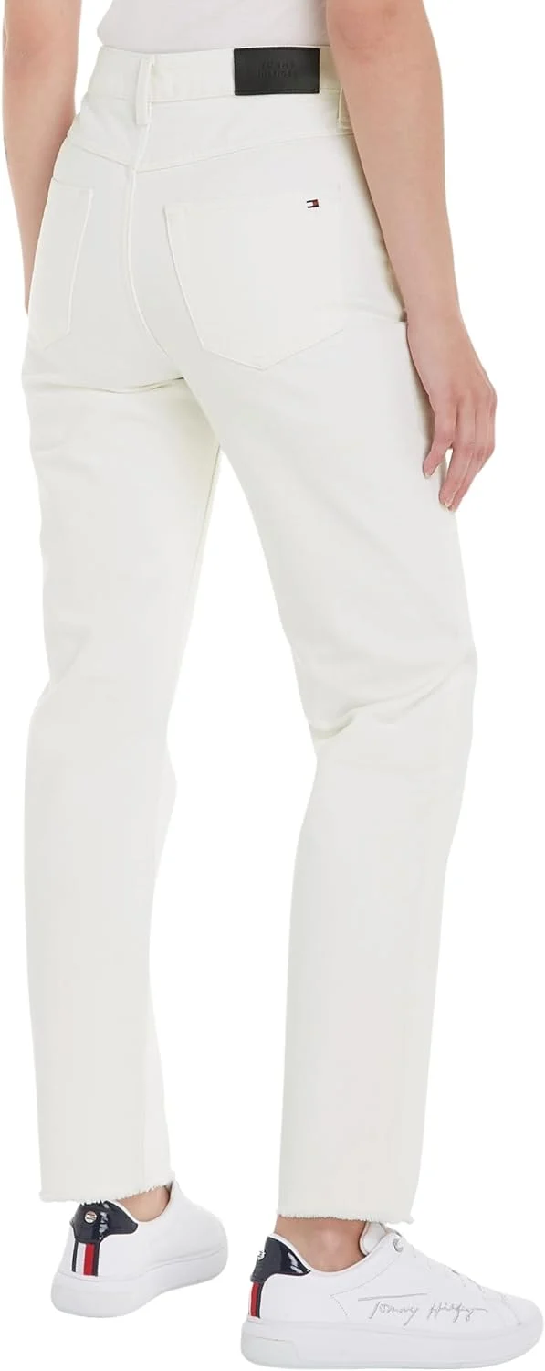Tommy Hilfiger Damen Jeans Classic Straight Fit 30W / 30L Weiss (Ecru), 30W / 30L Weiss (Ecru)