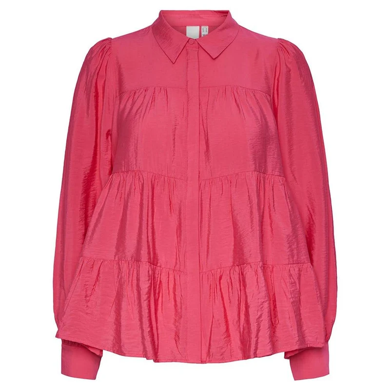 YAS Damen Yaspala Ls Shirt S. Noos Bluse M Raspberry Sorbet, M Raspberry Sorbet