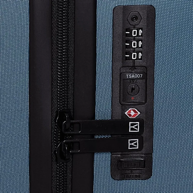 NUMADA – Handgepäck Koffer Trolley ABS PackPro T20 (56x37x22cm) mit TSA-Schloss und 4 Doppelrollen.
