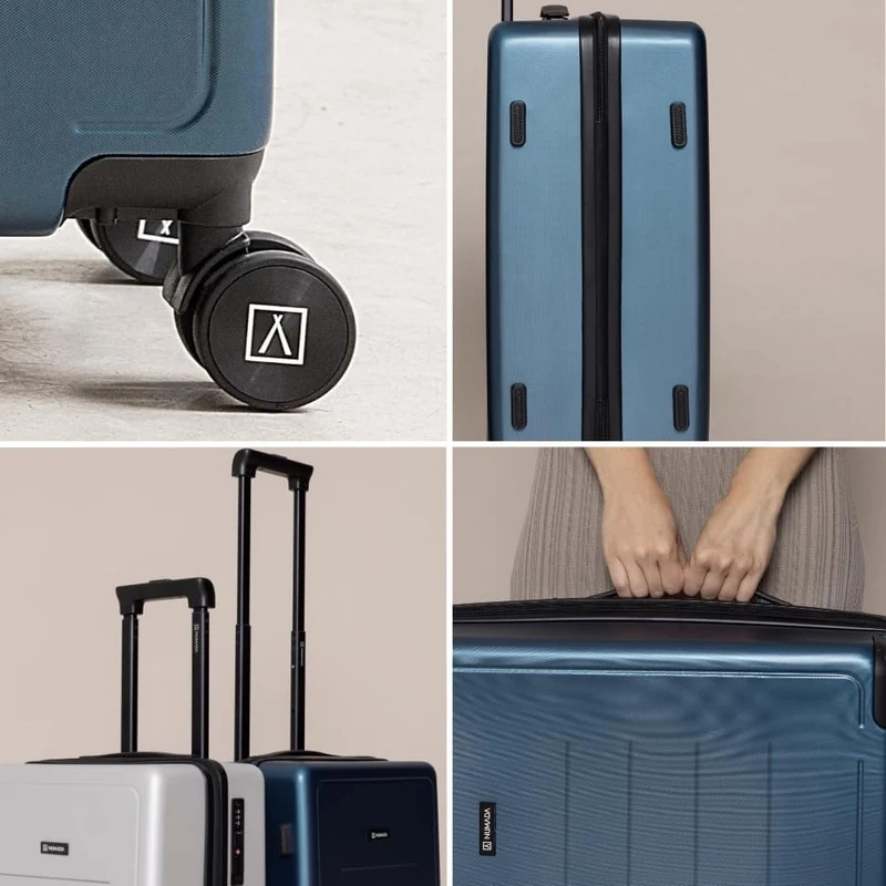 NUMADA – Handgepäck Koffer Trolley ABS PackPro T20 (56x37x22cm) mit TSA-Schloss und 4 Doppelrollen.