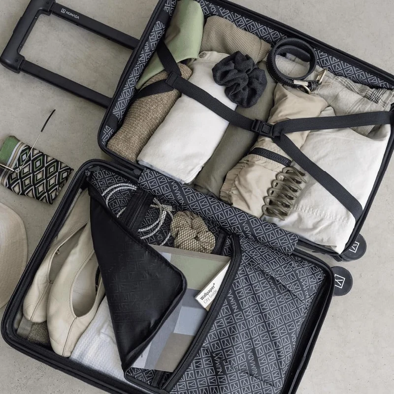 NUMADA – Handgepäck Koffer Trolley ABS PackPro T20 (56x37x22cm) mit TSA-Schloss und 4 Doppelrollen.