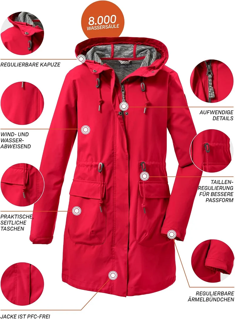 G.I.G.A. DX Damen Gs 99 Wmn Sftshll Prk Casual Softshell Parka mit Kapuze 36 modern red, 36 modern r