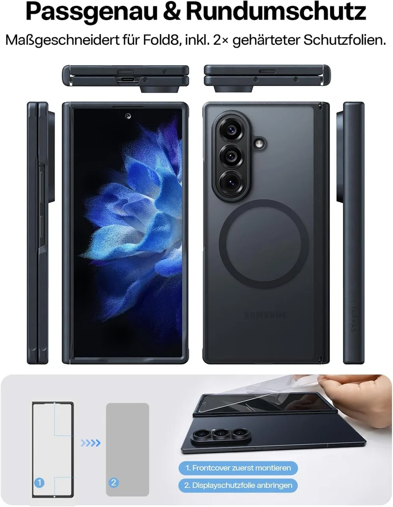 TORRAS Guardian-Mag für Samsung Galaxy Z Fold 8 Ultra Hülle, Schwarz Samsung Galaxy Z Fold 8 Ultra S