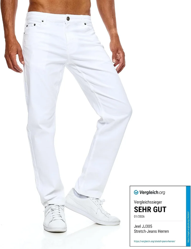 JEEL Herren-Jeans - Regular-Fit Straight-Cut 30W / 38L 08-weiss, 30W / 38L 08-weiss