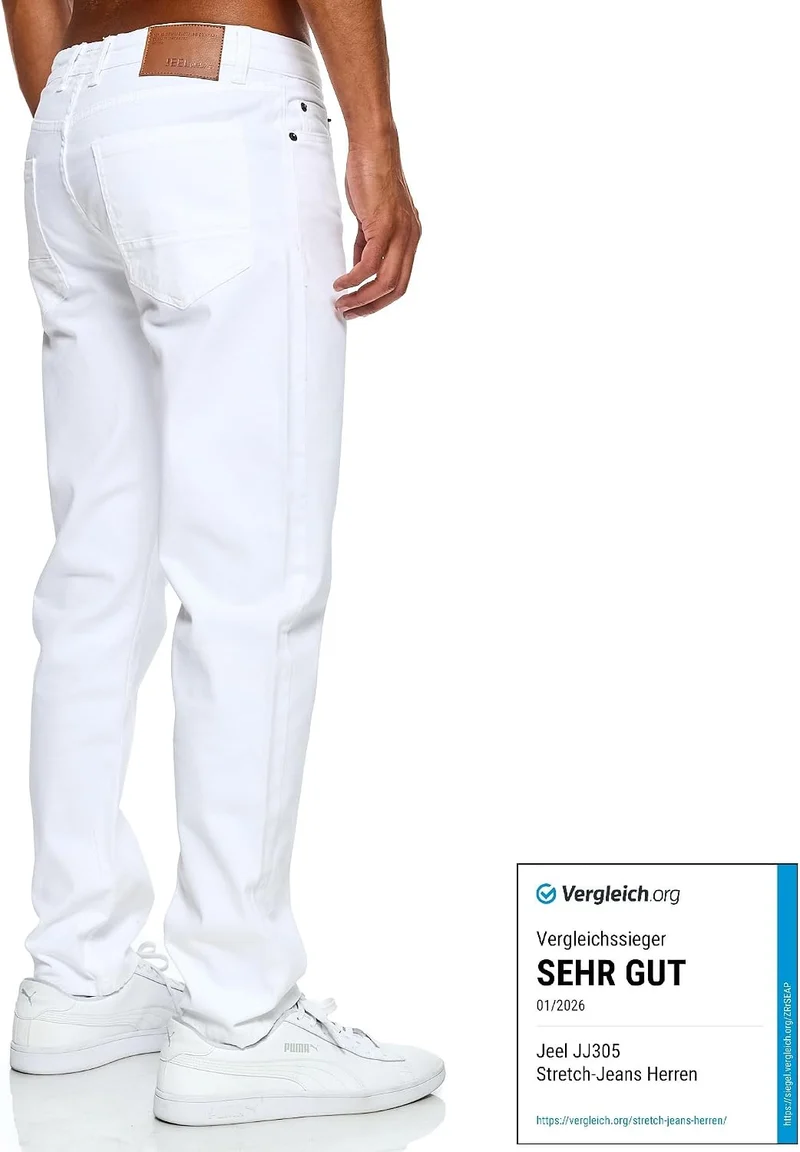 JEEL Herren-Jeans - Regular-Fit Straight-Cut 30W / 38L 08-weiss, 30W / 38L 08-weiss