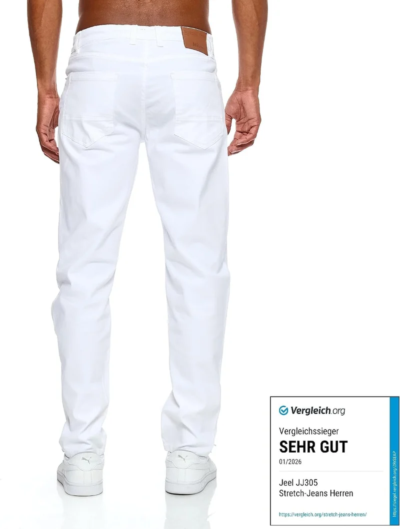JEEL Herren-Jeans - Regular-Fit Straight-Cut 30W / 38L 08-weiss, 30W / 38L 08-weiss