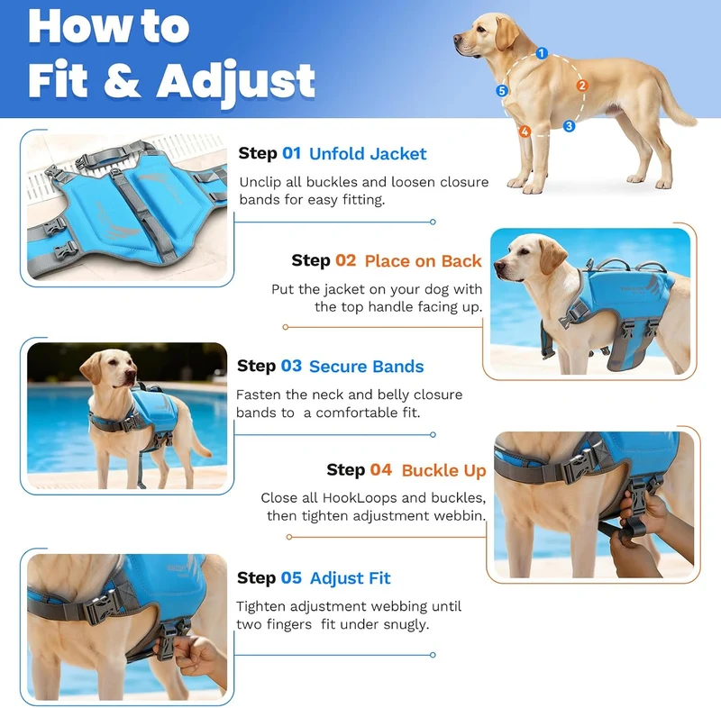 VIVAGLORY Hunde Schwimmweste High Buoyancy Hundeschwimmweste, M, Neongelb Neongelb M: 53-63cm (Brust