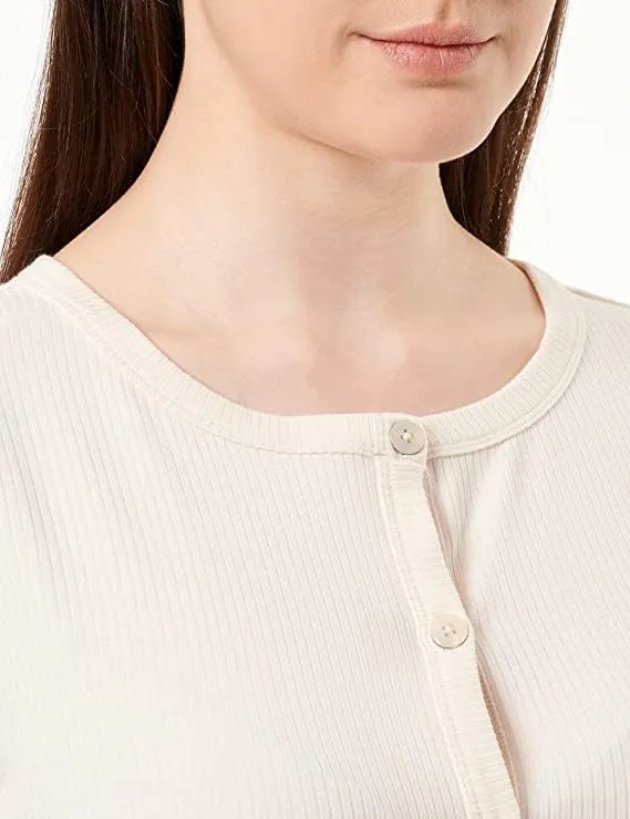 Triumph Damen Natural Spotlight Rib Cardigan Pyjamaoberteil 40 Fresh Powder, 40 Fresh Powder