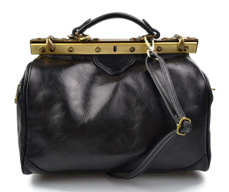 Damen leder doktor bag doctorbag handtasche shultertasche gürteltasche hüfttasche umhängetasche trag