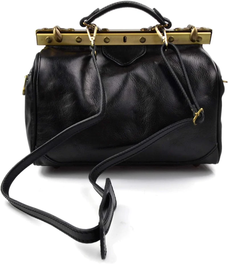 Damen leder doktor bag doctorbag handtasche shultertasche gürteltasche hüfttasche umhängetasche trag