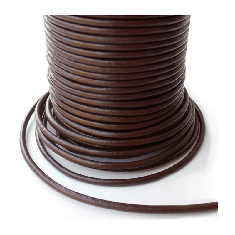 Auroris - 50m Rolle Lederband rund - Ø 3mm - braun