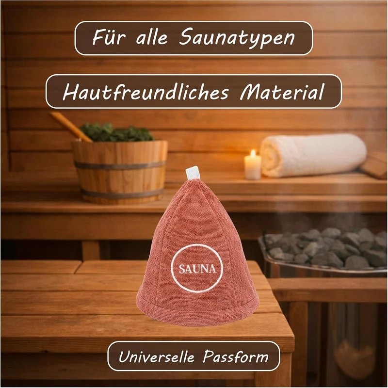 Saunahut Damen – Perfekte Saunamütze aus 100% Baumwolle – Sauna Hut Sauna Mütze Damen Kopfbedeckung