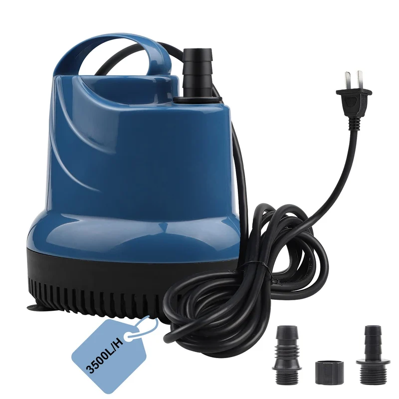 EXLECO Mini Wasserpumpe Tauchpumpe 3500L/H 80W 230V Aquarium Teich pumpe, 3500L/H 80W