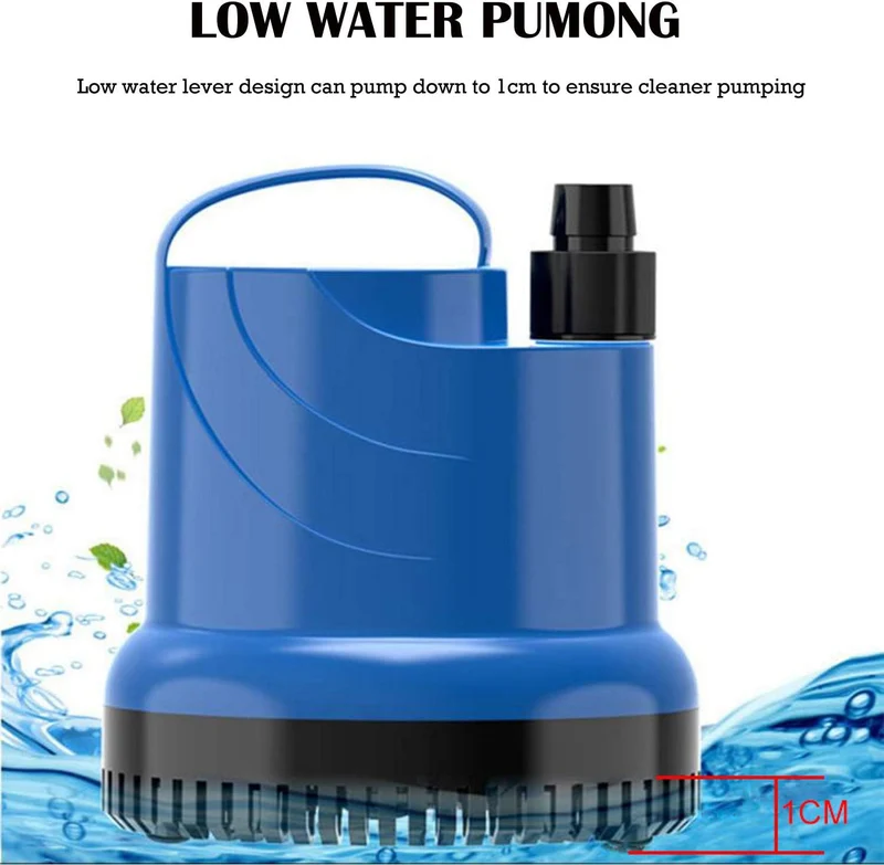 EXLECO Mini Wasserpumpe Tauchpumpe 3500L/H 80W 230V Aquarium Teich pumpe, 3500L/H 80W