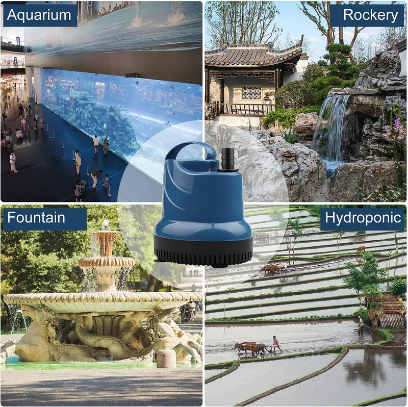 EXLECO Mini Wasserpumpe Tauchpumpe 3500L/H 80W 230V Aquarium Teich pumpe, 3500L/H 80W