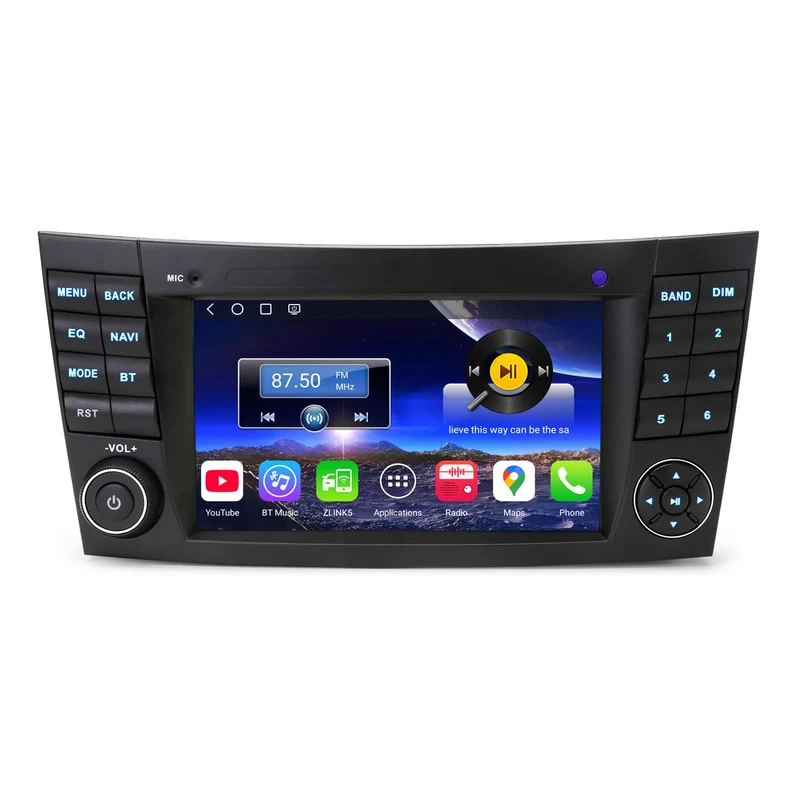 Erisin Qualcomm Android 16 4GB+64GB 8-Kern Autoradio Bluetooth GPS Navi für Mercedes Benz E Klasse W