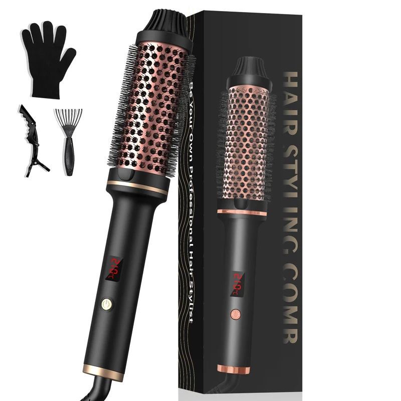 UKLISS Thermal Brush 3 in 1, 38 mm Thermobürste,Heated Round Brush Gray, Gray