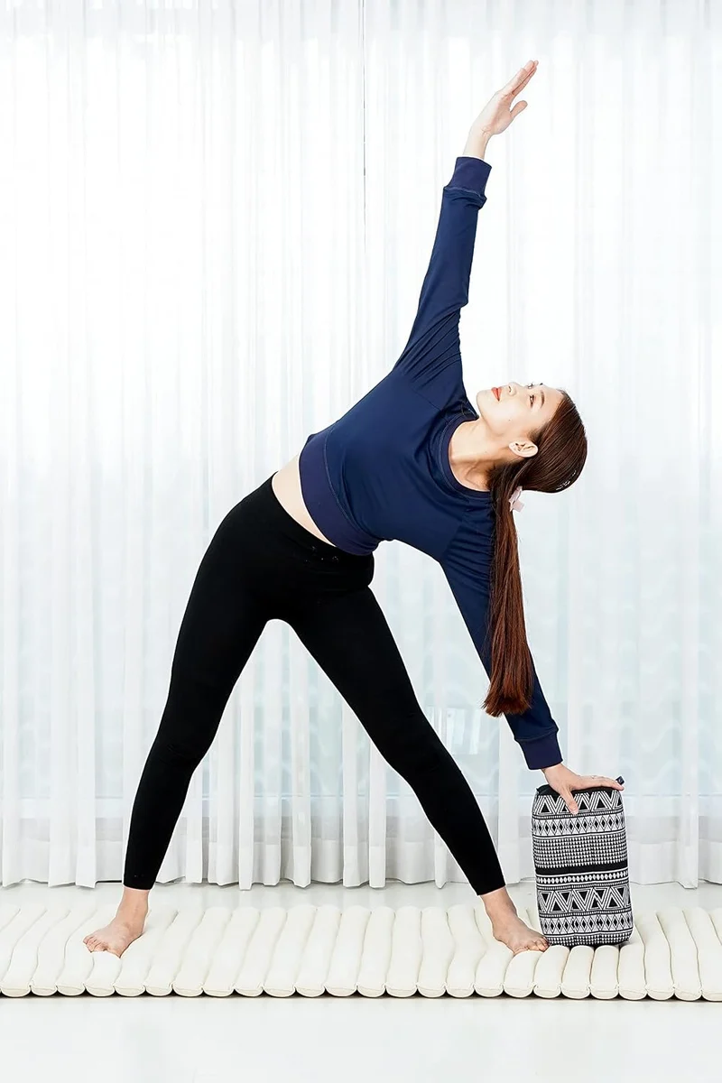 Leewadee Yoga Block Kissen - Kapok Stützkissen für Yoga, Meditation & Entspannung Cbt3 - Schwarz, Cb