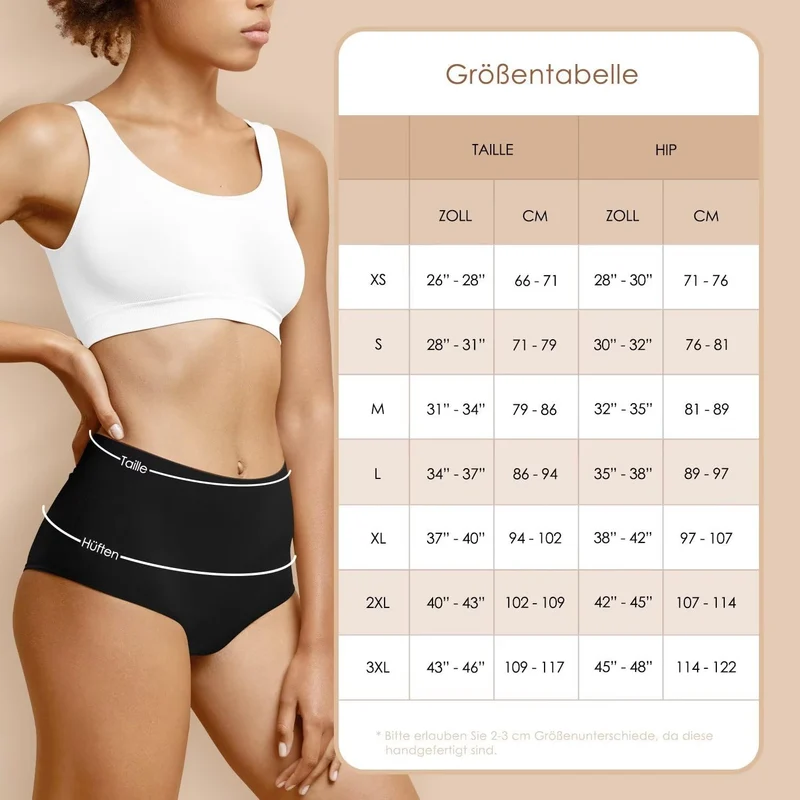 YouShow Unterhosen Damen 5er Pack Baumwolle High Waist Slip Hohe Taille M 2 X Schwarz + 2 X Nude + 1
