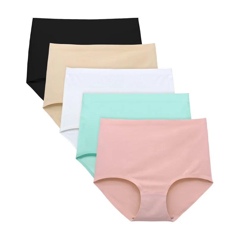 FallSweet No Show Slip mit hoher Taille Unterwäsche für Damen Seamless Panties, 5er Pack S Multi, S