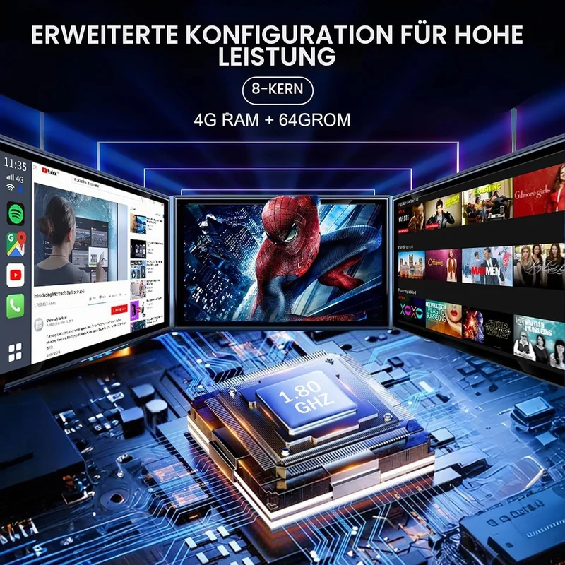 Autoradio für VW Golf 5 6 T5 Polo Sharan Passat Tiguän,[Android 15.0 4GB+64GB 8-Kern] CAWELL Doppel
