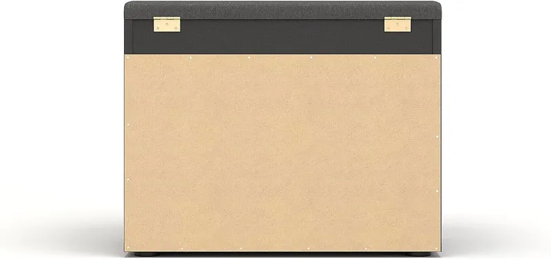 KOMTO Schuhbank mit Sitzfläche - Schuhregal Bank mit Stauraum Schwarz 60 x 48 x 32 cm Kleiner Schuhs