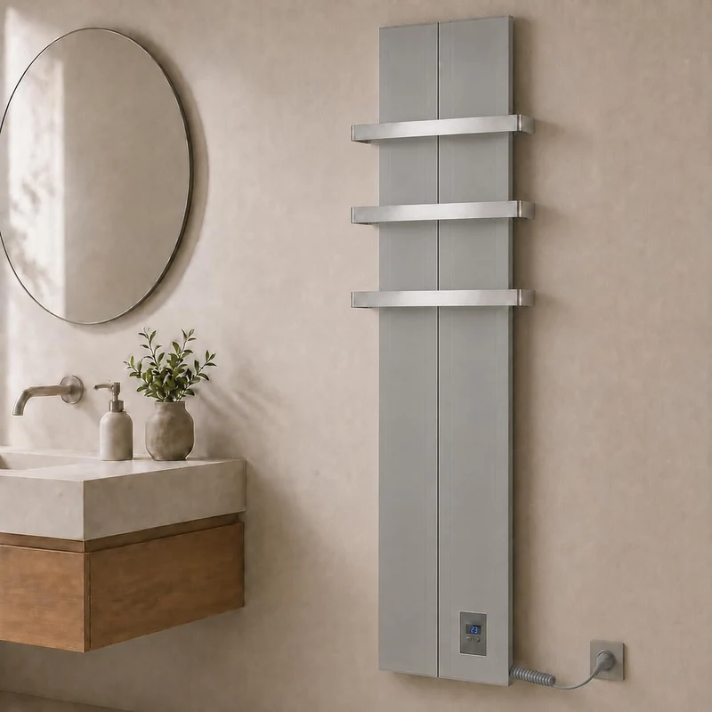 Finesa-D Badheizkörper elektrisch mit Thermostat 1500×408 mm | 1200 W – Flacher Paneel Design Handtu