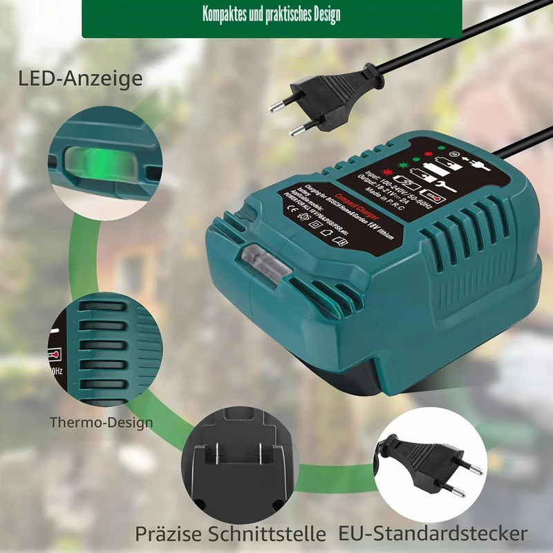 UNIKI Schnellladegerät Ersatz für Bosch Haus und Garten 18 V Charger Station Kompatibel mit Bosch Ha