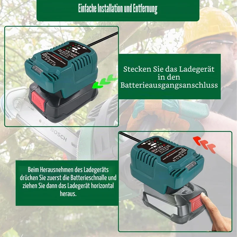 UNIKI Schnellladegerät Ersatz für Bosch Haus und Garten 18 V Charger Station Kompatibel mit Bosch Ha