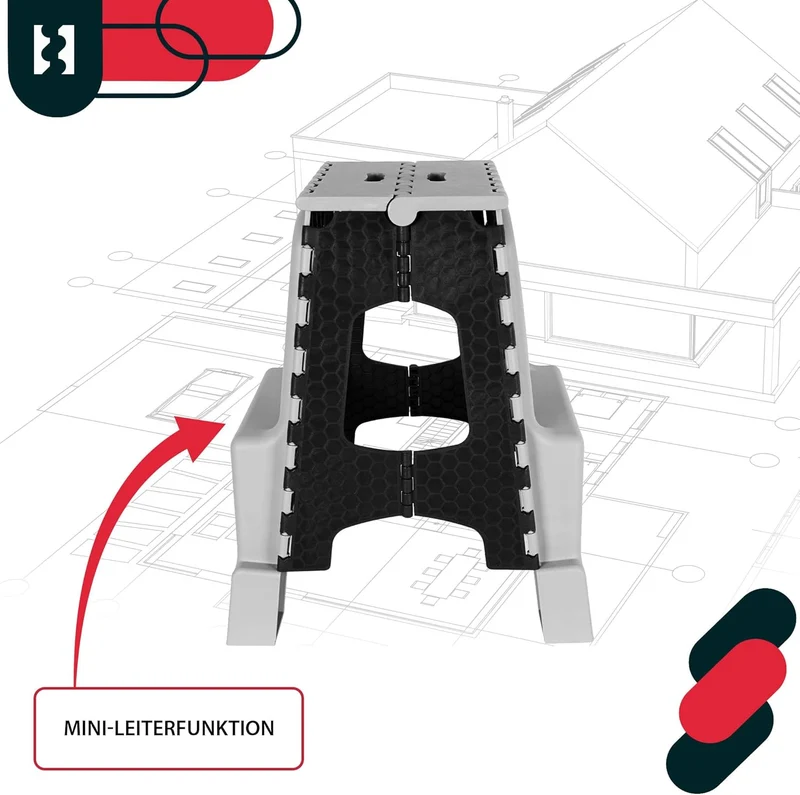 KOTARBAU® Tritthocker klappbar - 55 cm - Klappstuhl - Sitzhocker - Klapphocker - rutschfest & Stands