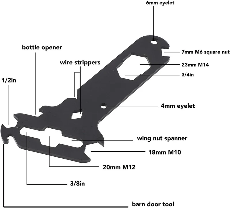 14-in-1-Separate Rigger-Werkzeuge aus Stahl, Multifunktionale Flügelmutter-Abisolierzange, Flaschenö