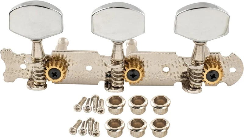 Musiclily Pro 3+3 Guitar Tuners Mechaniken Machine Heads Tuning Pegs für Akustikgitarre, Nickel mit
