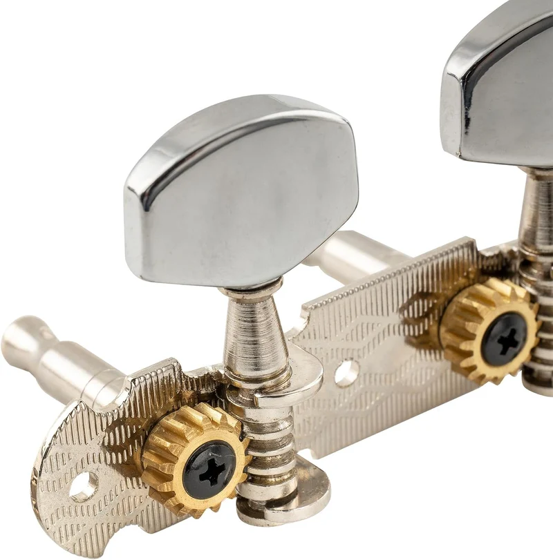 Musiclily Pro 3+3 Guitar Tuners Mechaniken Machine Heads Tuning Pegs für Akustikgitarre, Nickel mit